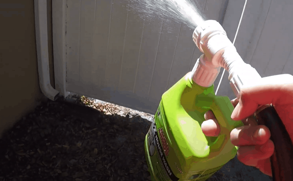 Clean the Fence With Your Soapy Solution