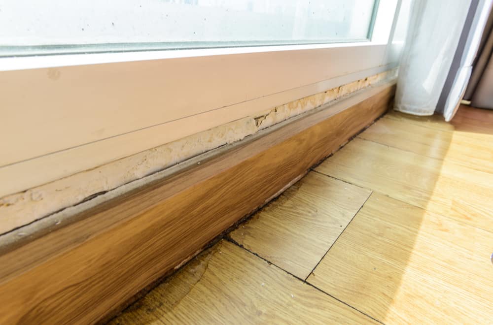 Signs of moisture under Vinyl Plank flooring