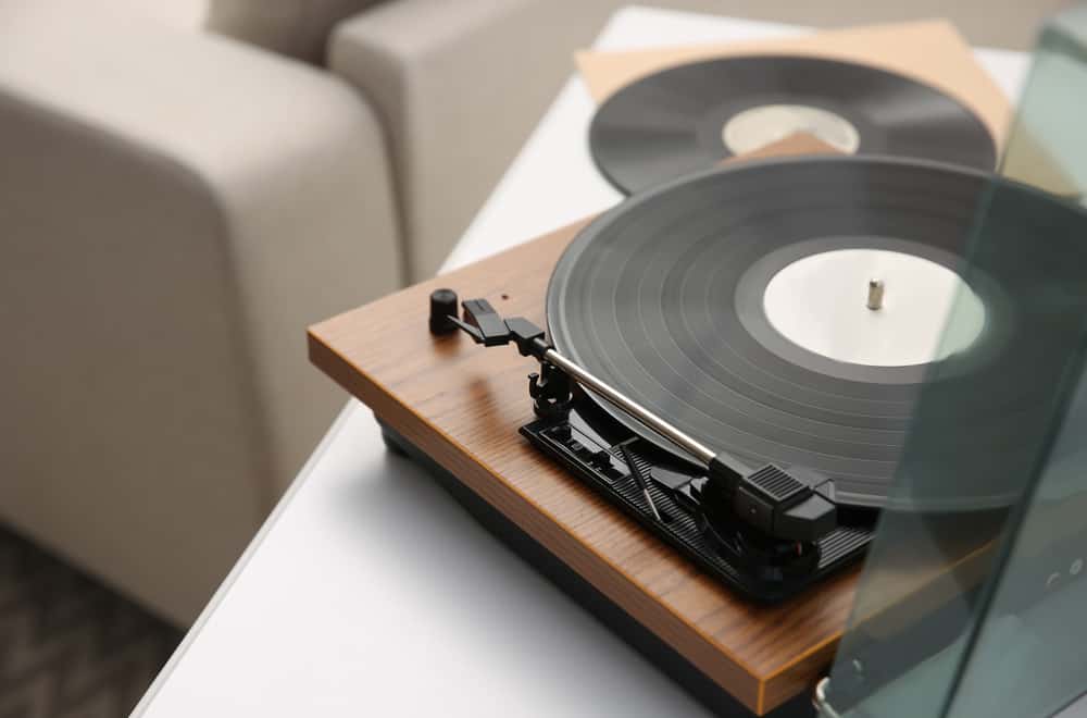 Components of a vinyl record player