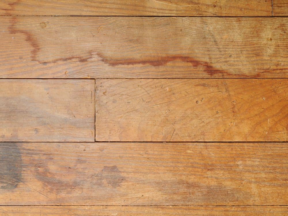 Inspect the wood flooring for damage